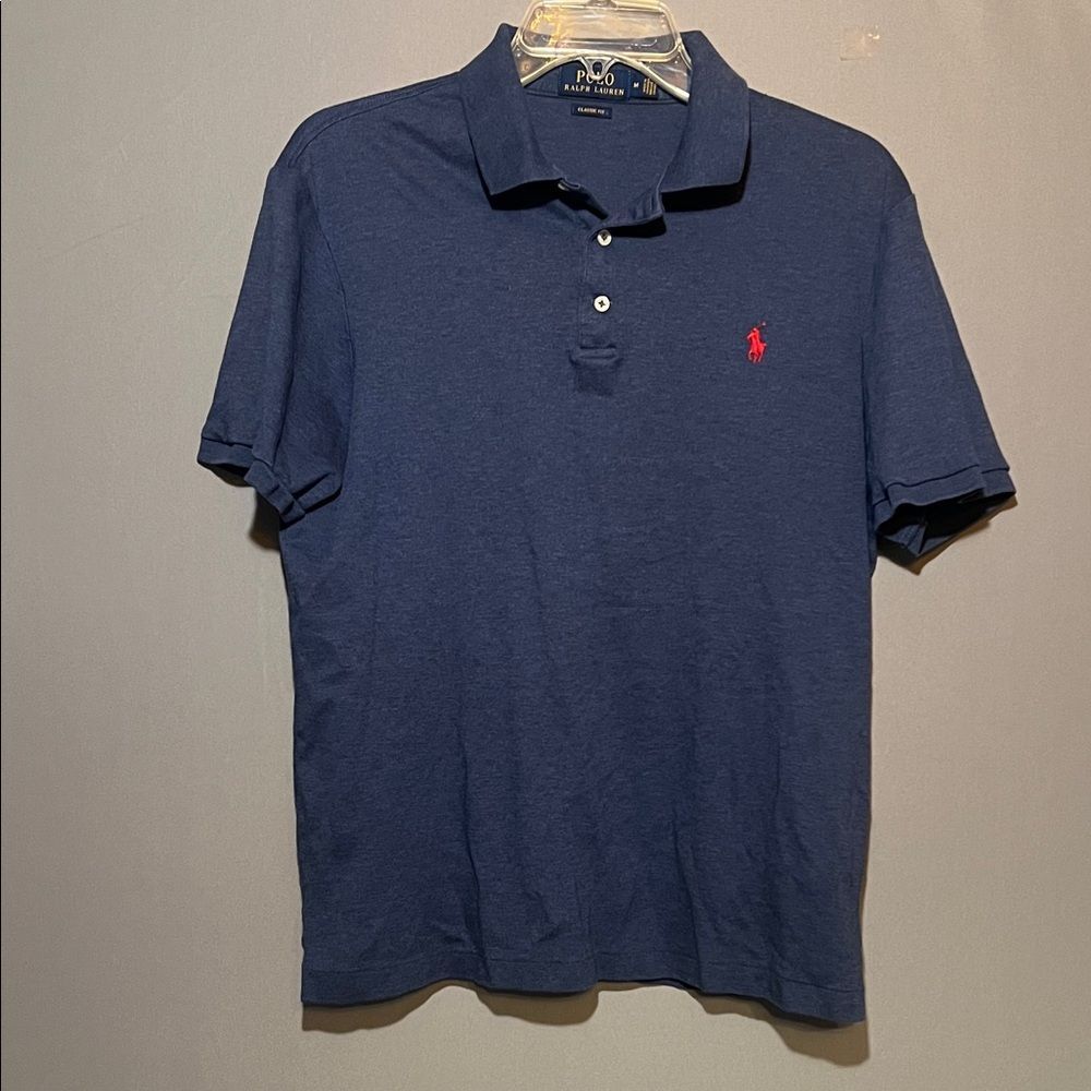 Polo Ralph Lauren Men's Navy Blue Classic Fit Polo Shirt Size M Red Pony Logo